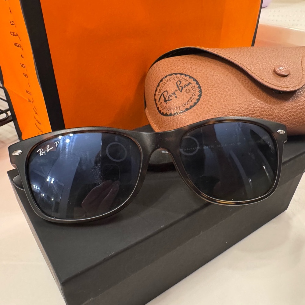 Ray-Ban black lens with brown marble hidden print  Sunglasses